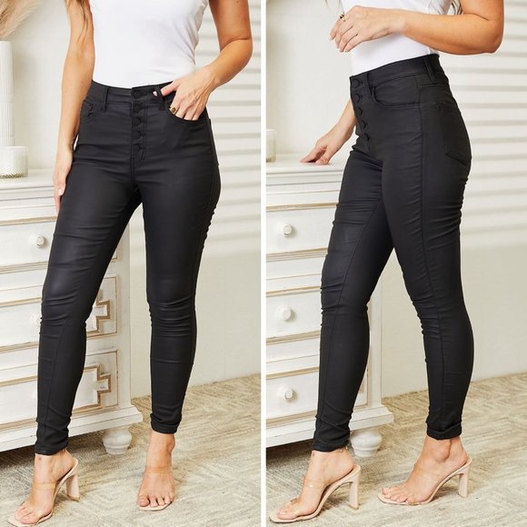 KanCan Denim - NWT - KanCan - Black Coated Ankle Faux Leather Pants - Size 5(26)